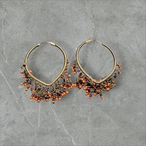 Elegant Beaded Hoop Earrings